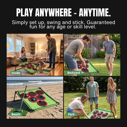 Chip Pong portable golf target game - play indoors, backyard, beach or park
